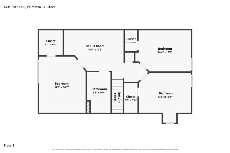 2,470/Mo, 4711 E 69Th Ct Palmetto, FL 34221 Floor Plan View 2