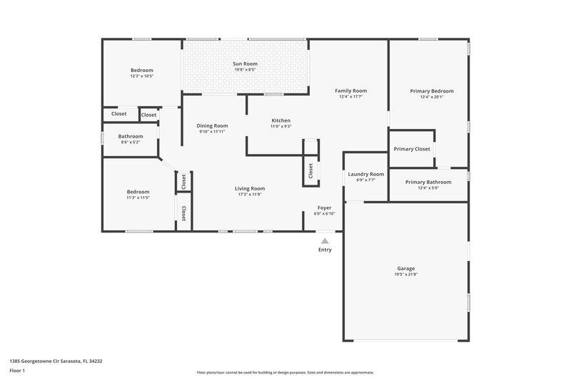 2,295/Mo, 1385 Georgetowne Cir Sarasota, FL 34232 Floor Plan View