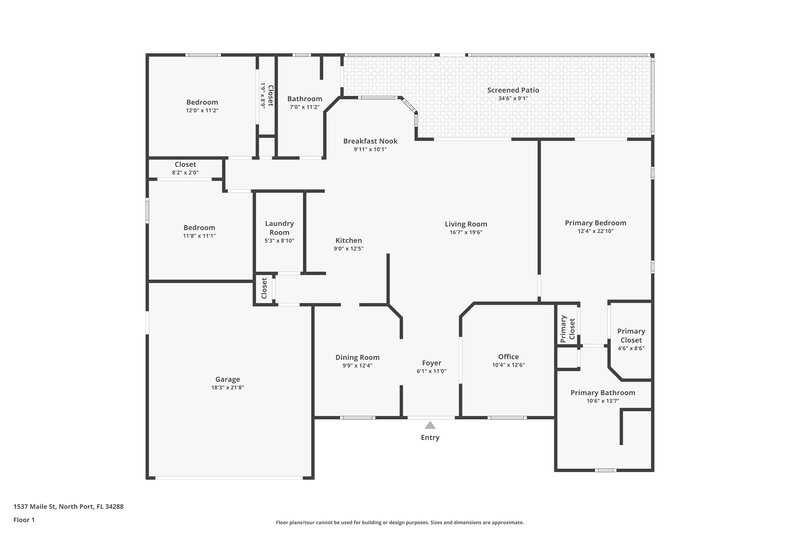 1,970/Mo, 1537 Maile St North Port, FL 34288 Floor Plan View