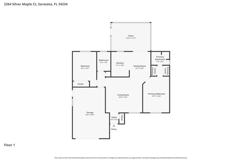 1,940/Mo, 2264 Silver Maple Ct Sarasota, FL 34234 Floor Plan View