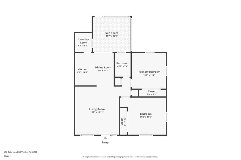1,400/Mo, 430 Briarwood Rd Venice, FL 34293 Floor Plan View