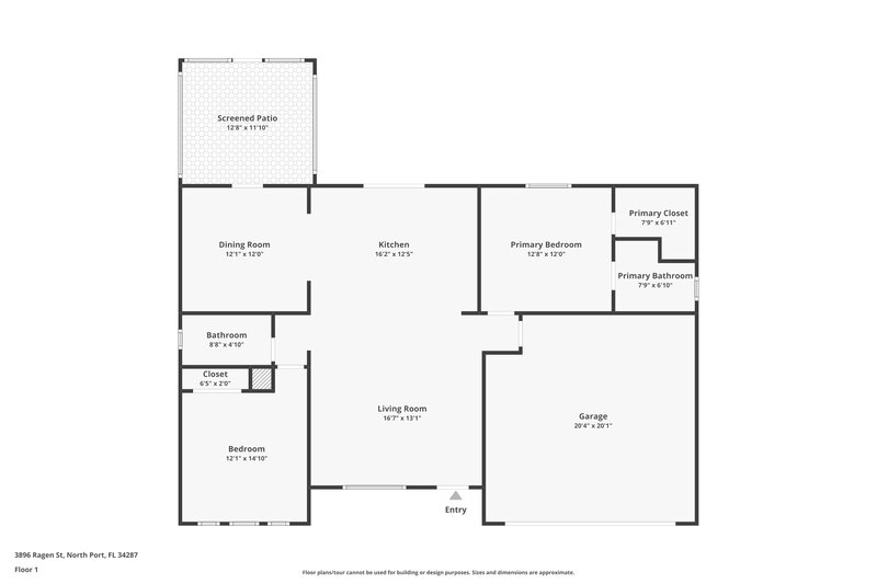 1,605/Mo, 3896 Ragen St North Port, FL 34287 Floor Plan View