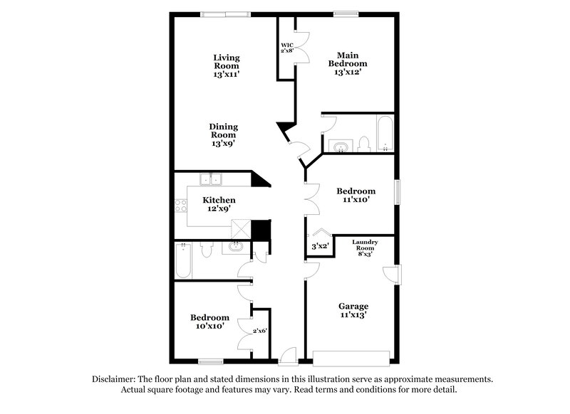 1,630/Mo, 736 Jack Ave S Lehigh Acres, FL 33973 Floor Plan View