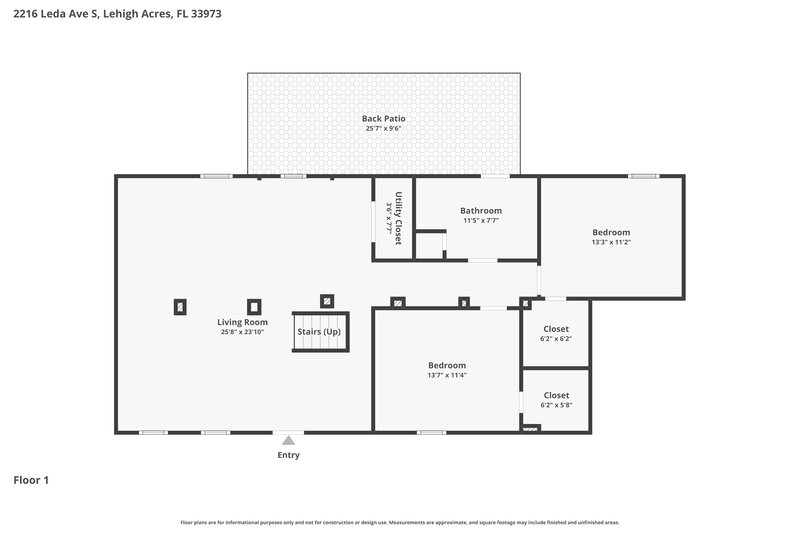 0/Mo, 2216 Leda Ave S Lehigh Acres, FL 33973 Floor Plan View