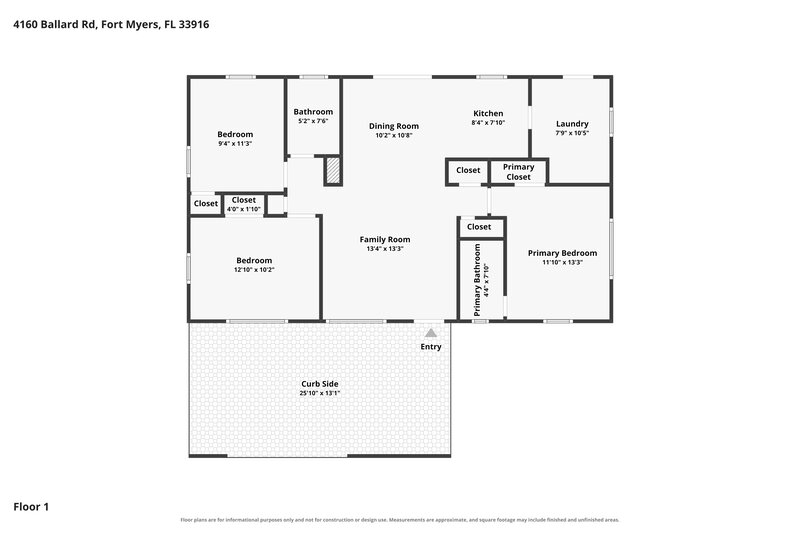1,555/Mo, 4160 Ballard Rd Fort Myers, FL 33916 Floor Plan View