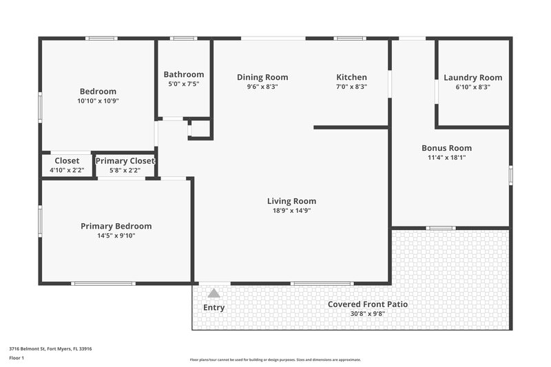 0/Mo, 3716 Belmont Street Fort Myers, FL 33916 Floor Plan View