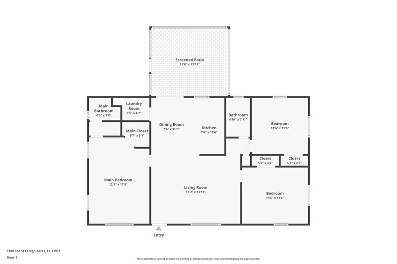 1,655/Mo, 5100 Lee Street Lehigh Acres, FL 33971 Floorplan View