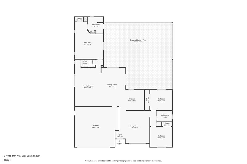 2,395/Mo, 3410 SE 11th Ave Cape Coral, FL 33904 Floor Plan View