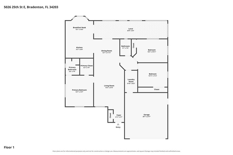 2,350/Mo, 5026 25th St E Bradenton, FL 34203 Floor Plan View