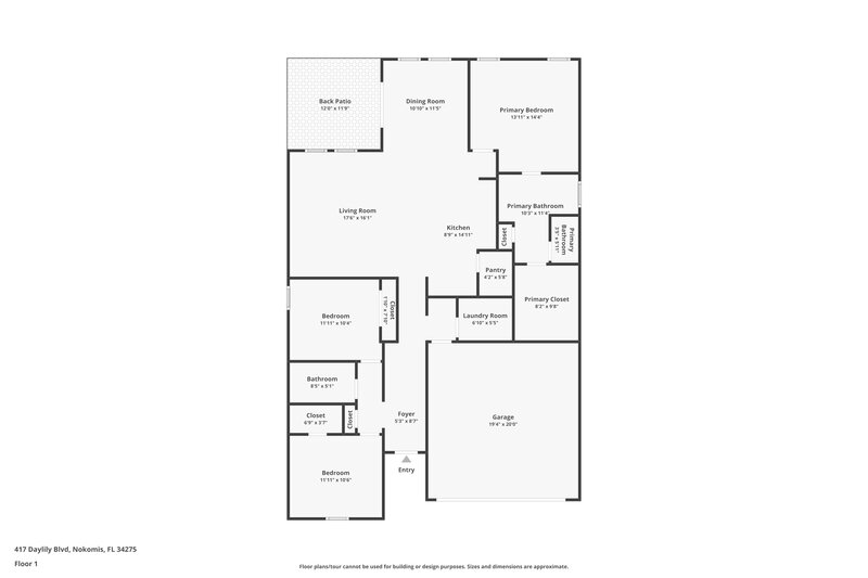 2,375/Mo, 417 Daylily Blvd Nokomis, FL 34275 Floor Plan View