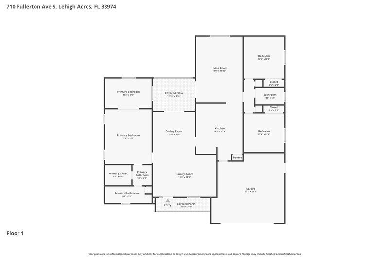 2,390/Mo, 710 Fullerton Ave S Lehigh Acres, FL 33974 Floor Plan View
