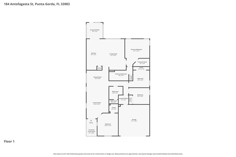 1,930/Mo, 184 Antofagasta St Punta Gorda, FL 33983 Floor Plan View