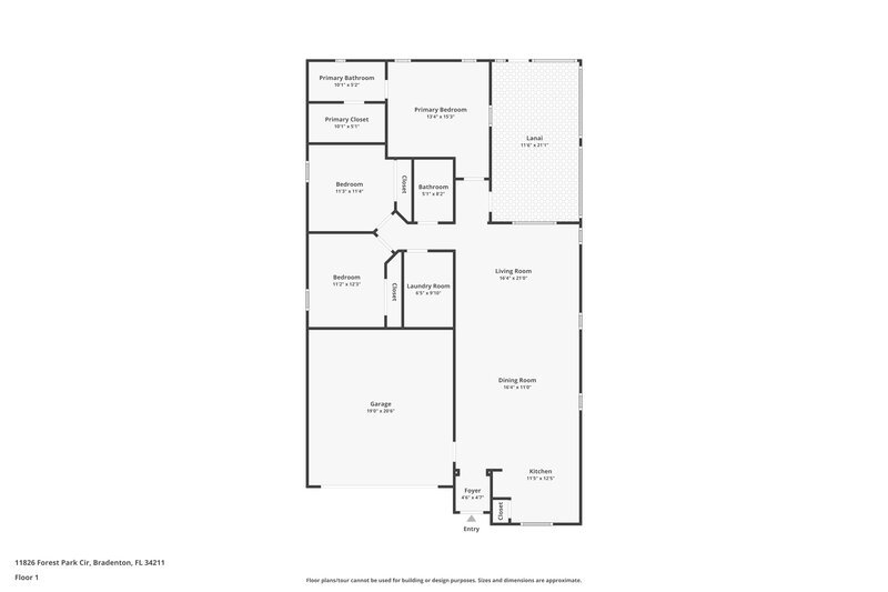 2,410/Mo, 11826 Forest Park Cir Bradenton, FL 34211 Floor Plan View