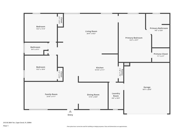 2,195/Mo, 313 SE 26th Ter Cape Coral, FL 33904 Floorplan View