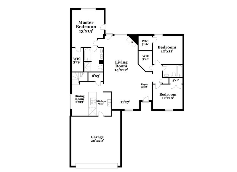 1,805/Mo, 10165 Fox Chase Dr Olive Branch, MS 38654 Floor Plan View
