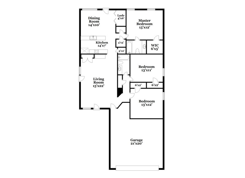 1,765/Mo, 668 Steward Ln Southaven, MS 38671 Floor Plan View