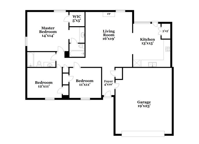 1,515/Mo, 7095 Brandee Dr Horn Lake, MS 38637 Floor Plan View