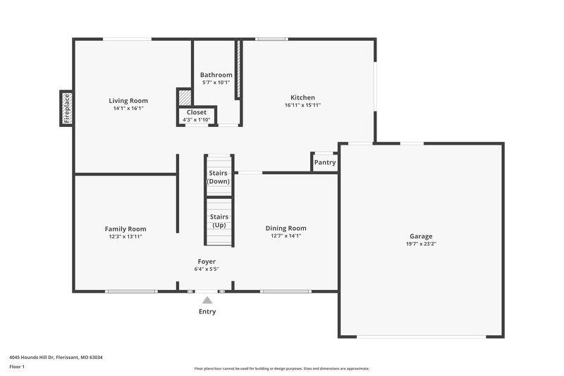 2,490/Mo, 4045 Hounds Hill Dr Florissant, MO 63034 Floor Plan View