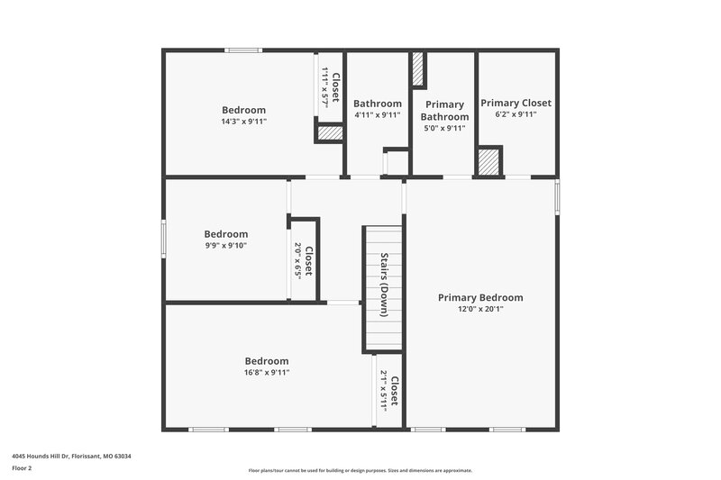 2,490/Mo, 4045 Hounds Hill Dr Florissant, MO 63034 Floor Plan View 2