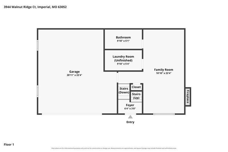 2,075/Mo, 3944 Walnut Ridge Ct Imperial, MO 63052 Floor Plan View 2
