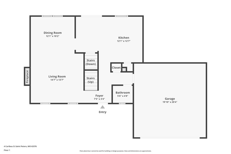2,030/Mo, 4 Caribou Ct Saint Peters, MO 63376 Floor Plan View
