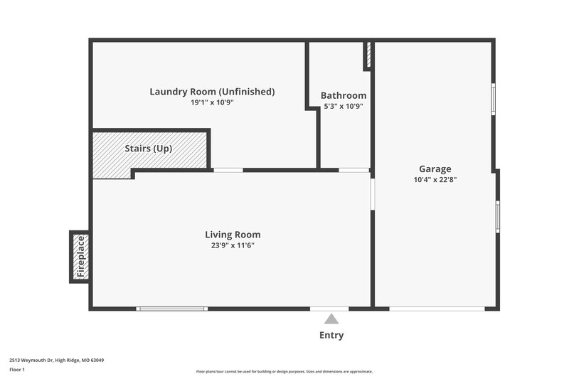 1,620/Mo, 2513 Weymouth Dr High Ridge, MO 63049 Floor Plan View