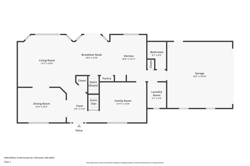 2,585/Mo, 3045 Willow Creek Estates Dr Florissant, MO 63031 Floorplan View