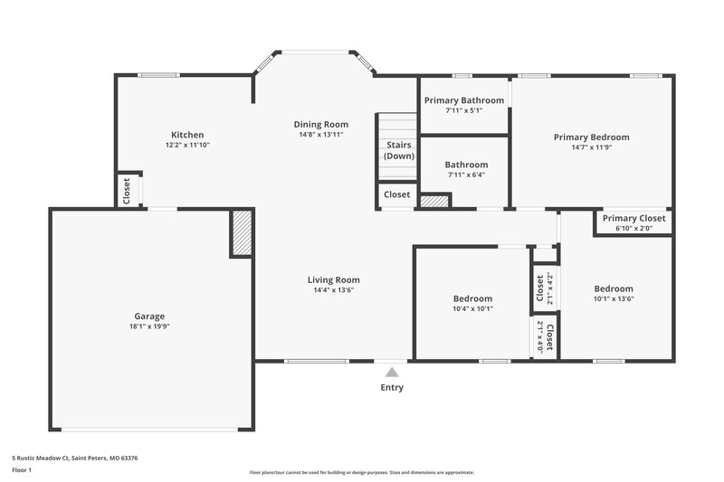 1,900/Mo, 5 Rustic Meadow Ct Saint Peters, MO 63376 Floor Plan View 2