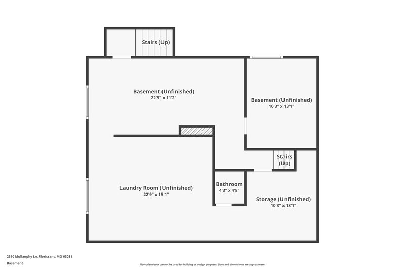 1,380/Mo, 2310 Mullanphy Ln Florissant, MO 63031 Floor Plan View