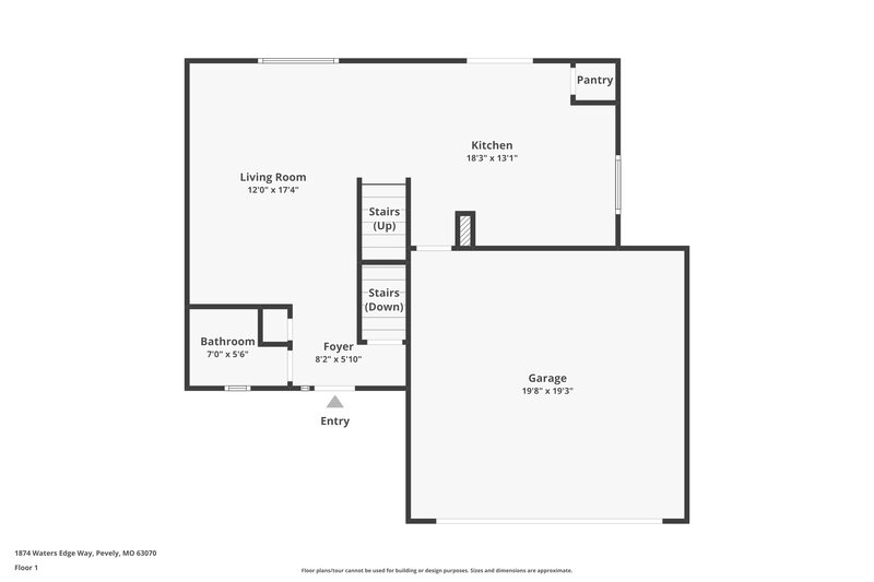 1,885/Mo, 1874 Waters Edge Way Pevely, MO 63070 Floor Plan View 2