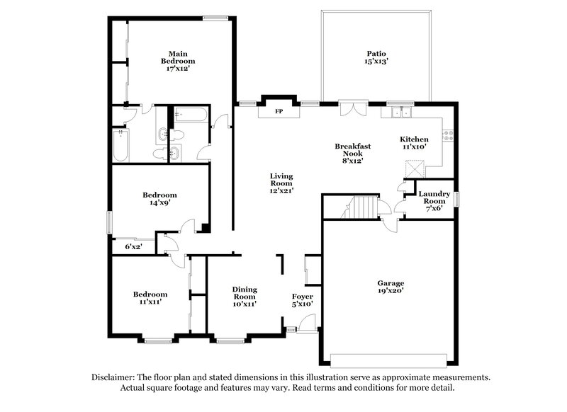 1,880/Mo, 2819 Chapel View Dr Florissant, MO 63031 Floorplan View