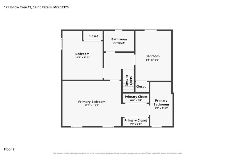 2,205/Mo, 17 Hollow Tree Ct Saint Peters, MO 63376 Floor Plan View 2