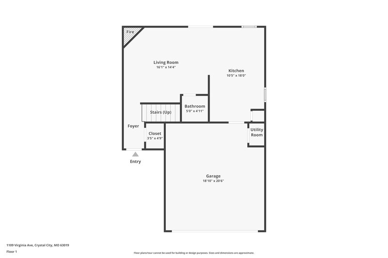 2,130/Mo, 1109 Virginia Ave Crystal City, MO 63019 Floor Plan View