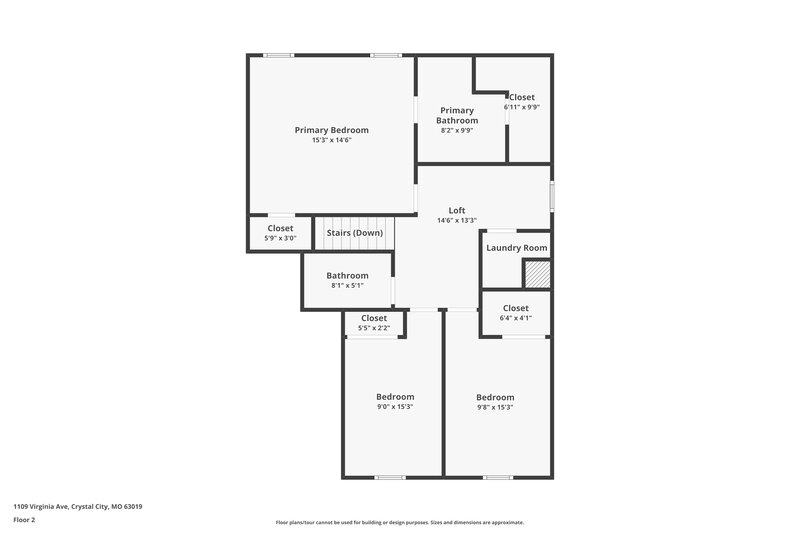 2,130/Mo, 1109 Virginia Ave Crystal City, MO 63019 Floor Plan View 2