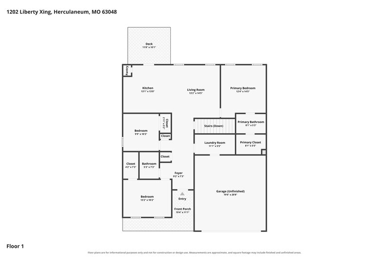 1,880/Mo, 1202 Liberty Crossing Herculaneum, MO 63048 Floor Plan View