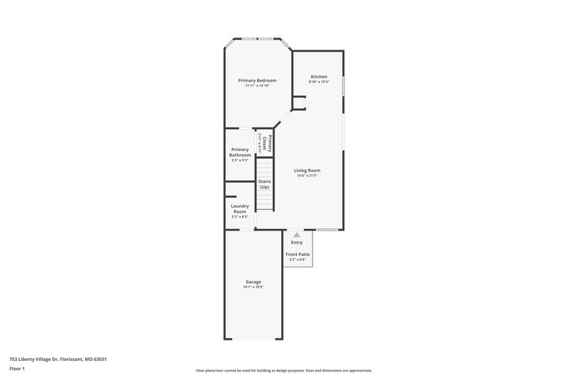 1,750/Mo, 753 Liberty Village Dr Florissant, MO 63031 Floorplan View