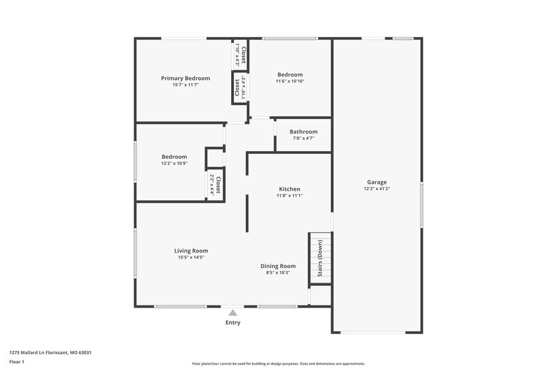 2,100/Mo, 1275 Mallard Ln Florissant, MO 63031 Floor Plan View 2