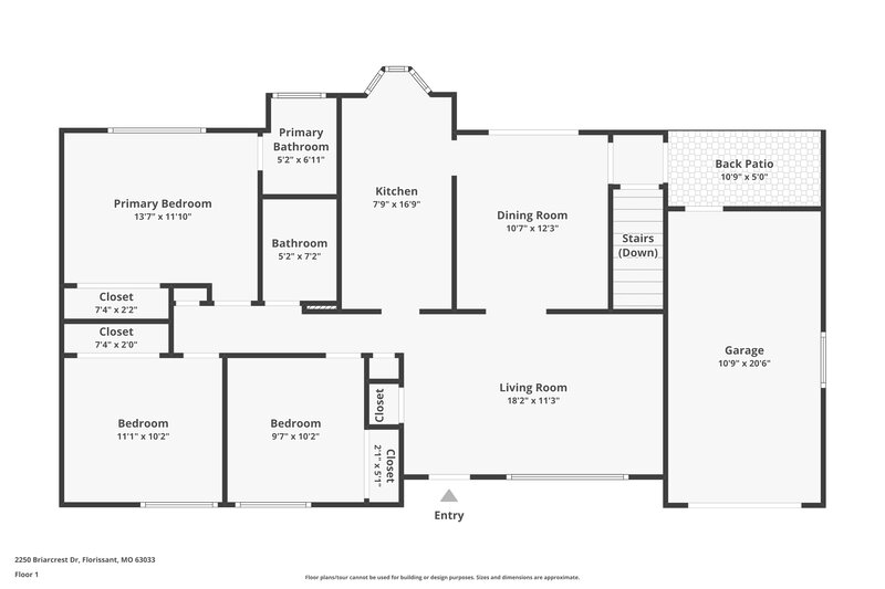 1,880/Mo, 2250 Briarcrest Dr Florissant, MO 63033 Floor Plan View