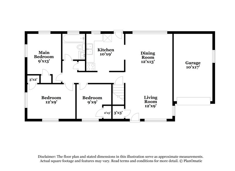 1,455/Mo, 9609 Griffin Dr St. Louis, MO 63137 Floor Plan View 2