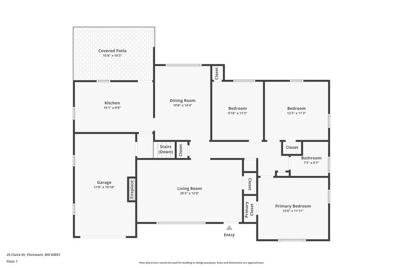 1,845/Mo, 25 Claire Dr Florissant, MO 63031 Floor Plan View 2