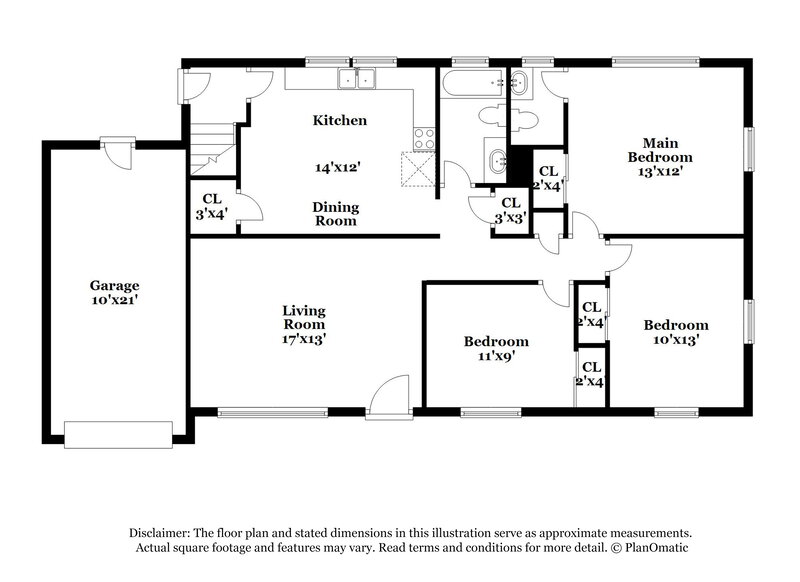1,700/Mo, 1255 Del Rey Dr Florissant, MO 63031 Floorplan View