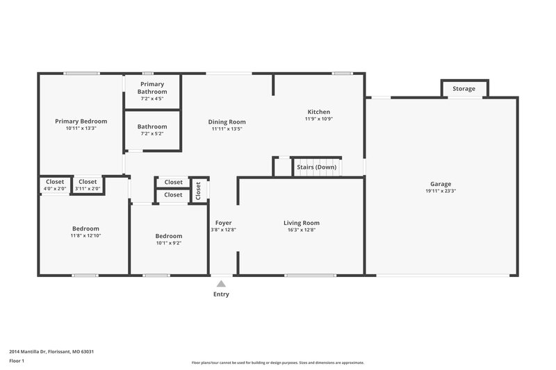 1,710/Mo, 2014 Mantilla Dr Florissant, MO 63031 Floor Plan View 2