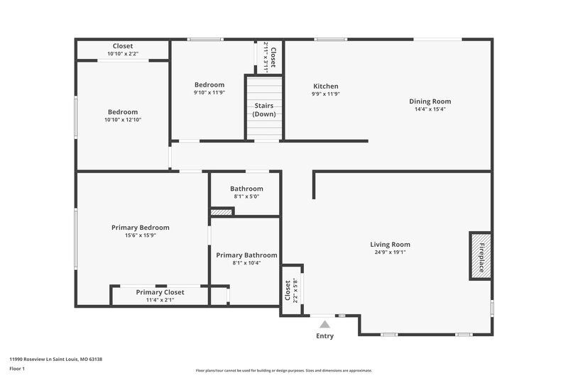 2,160/Mo, 11990 Roseview Ln St. L ouis, MO 63138 Floor Plan View