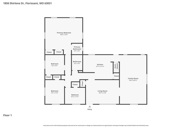 2,165/Mo, 1850 Shirlene Dr Florissant, MO 63031 Floor Plan View