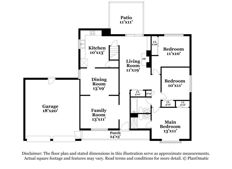 2,425/Mo, 4973 Bristol Rock Rd Florissant, MO 63033 Floorplan View