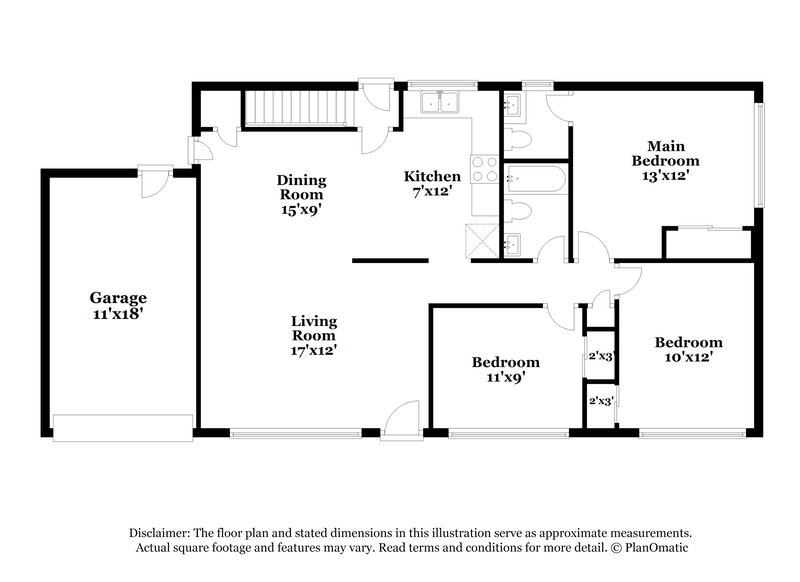 1,325/Mo, 705 GONZAGA LN Florissant, MO 63031 Floor Plan View