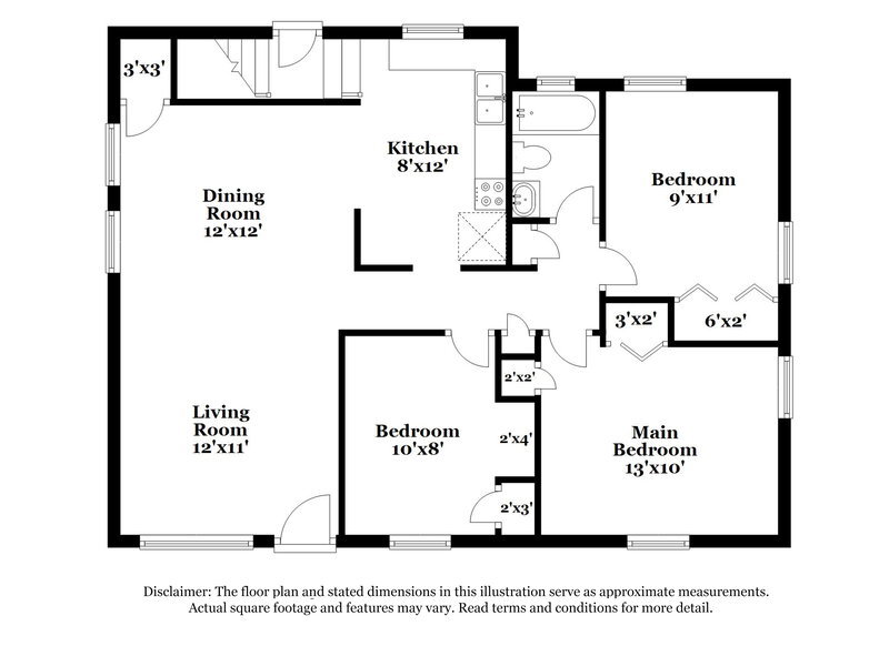 1,290/Mo, 735 Mullanphy Rd Florissant, MO 63031 Floor Plan View