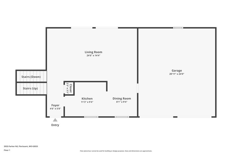 1,995/Mo, 3935 Parker Rd Florissant, MO 63033 Floor Plan View