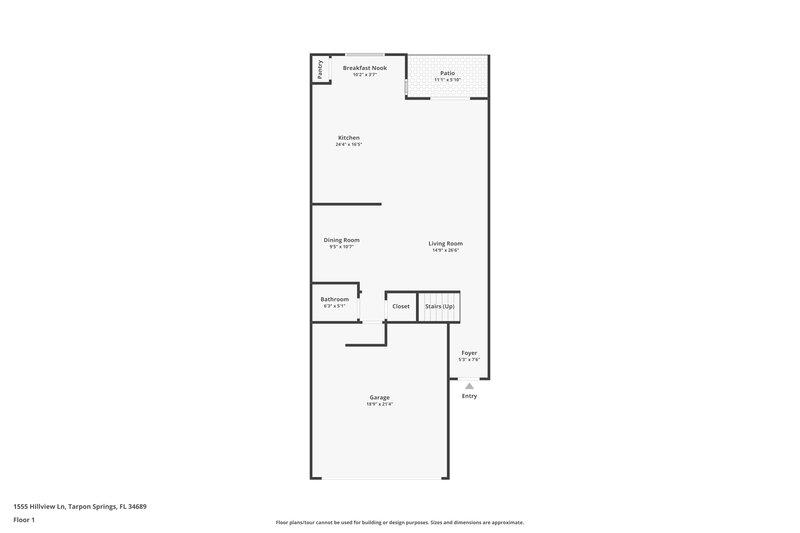 2,395/Mo, 1555 Hillview Ln Tarpon Springs, FL 34689 Floor Plan View