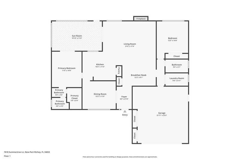 1,755/Mo, 7618 Summertree Ln New Port Richey, FL 34653 Floor Plan View